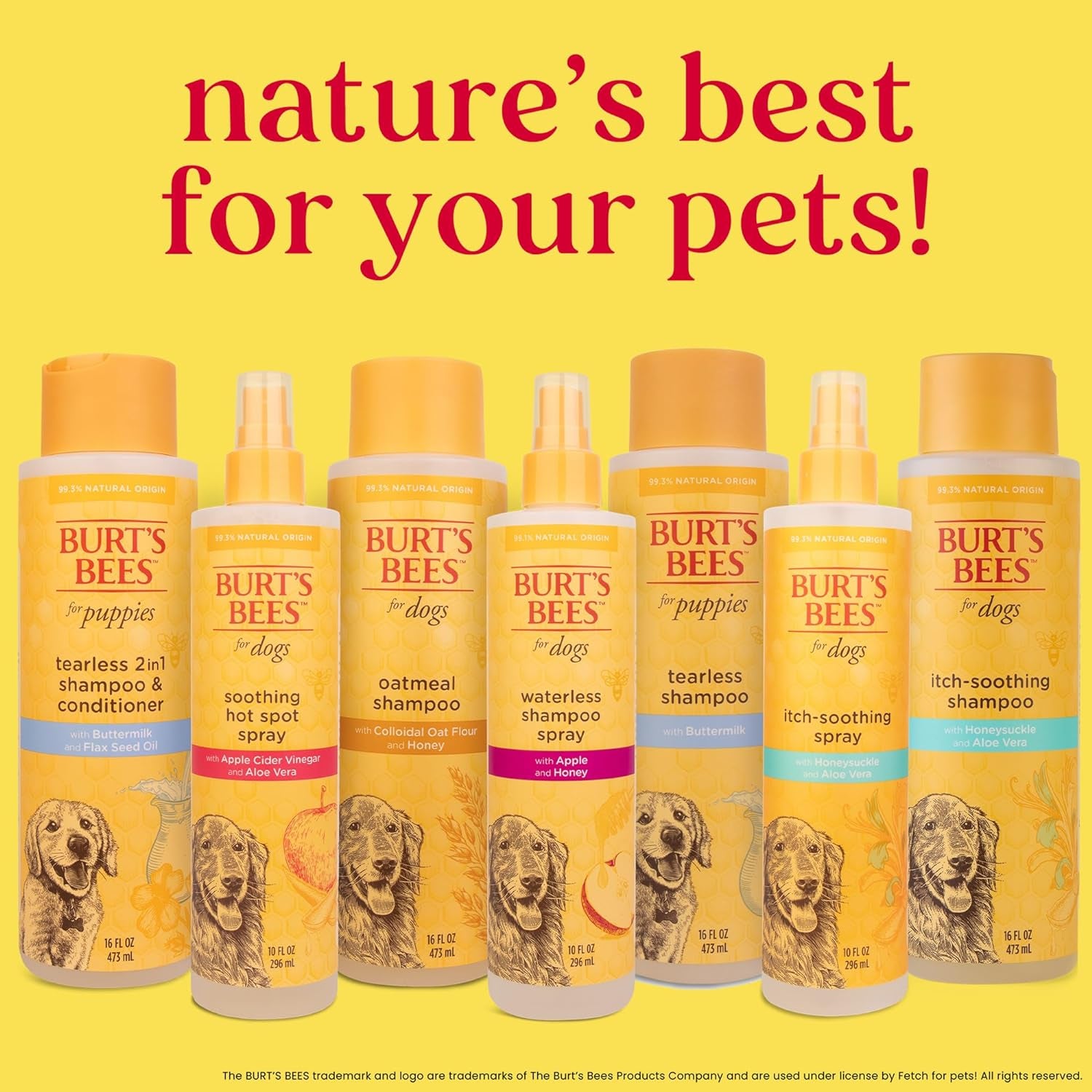 Burt'S Bees for Dogs Natural Waterless Shampoo Spray for Dogs, Apple and Honey Waterless Shampoo Spray, Dogs Shampoo, Dog Bathing Supplies, Dog Wash, Dog Grooming Supplies, Dog Spray