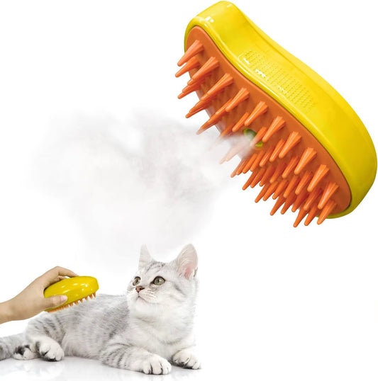 Cat Shed Steam Brush, Grooming Brush with Steam, Rechargeable Steam Pet Brush for Dogs and Cats, Steaming Cat Brush 3 in 1,