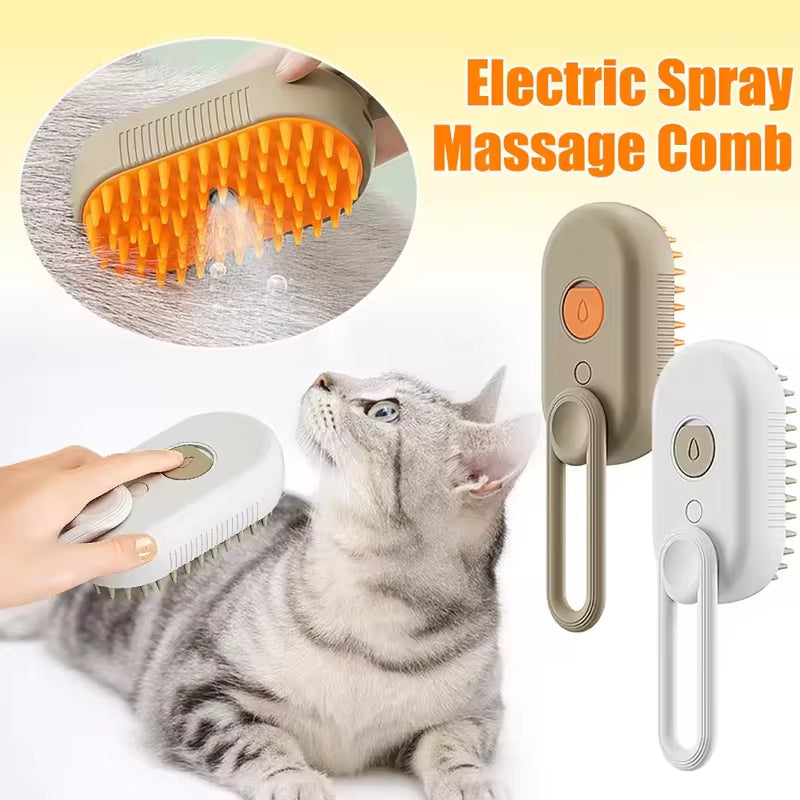 3-In-1 Dog Hair Brush Cat Hair Brush Electric Pet Cleaning Brush Steam Spray Brush Massage Hair Removal Comb anti Flying Brush