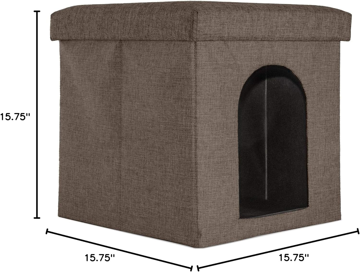 Pet House for Cats, Kittens, and Small Dogs - Ottoman Footstool Dog House and Storage, Felt Cubby Cat Bed House, and More