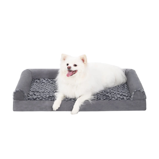 Orthopedic Headrest Dog Bed,47" Waterproof Washable Cover Dog Beds with Memory Foam