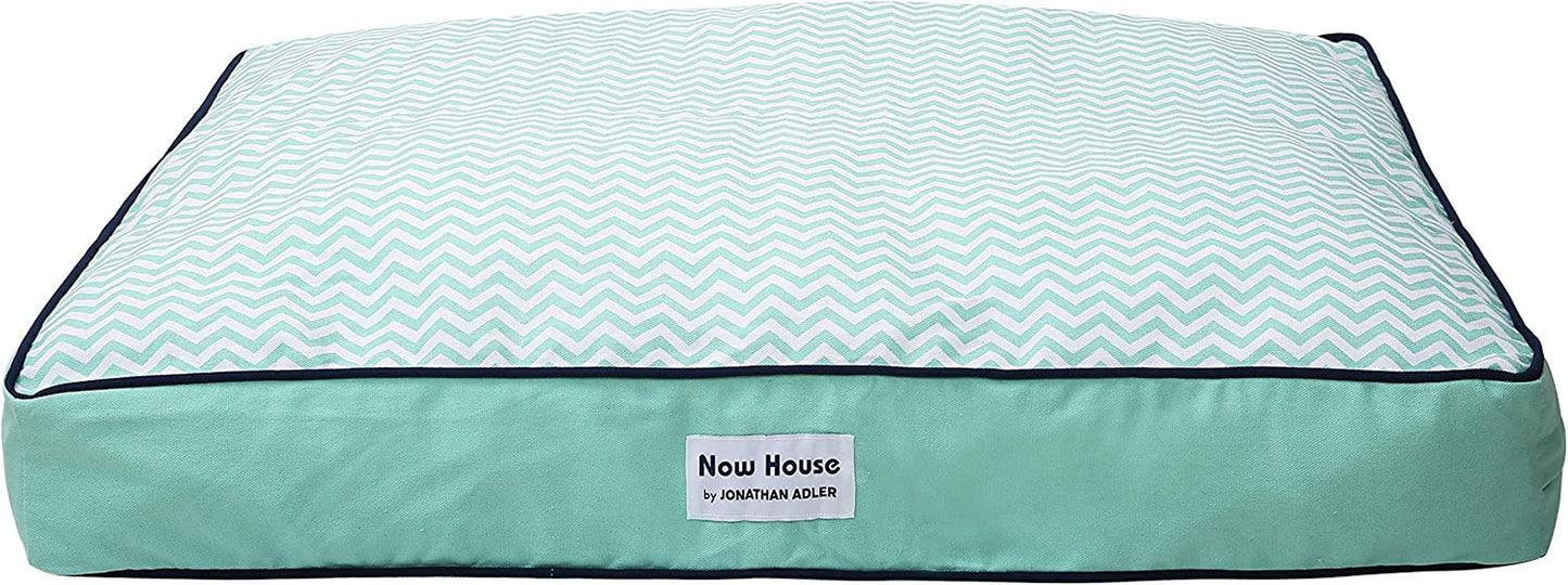 Now House for Pets by  Teal Chevron Cushion Dog Bed, Large | Large Dog Bed Washable Dog Bed for Large Dogs by Now House by  (FF15504)